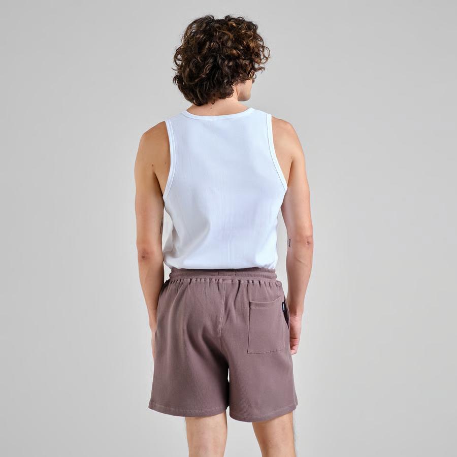 Dedicated Shorts Essingen Waffle Sparrow Brown Shorts Herren cremebraun